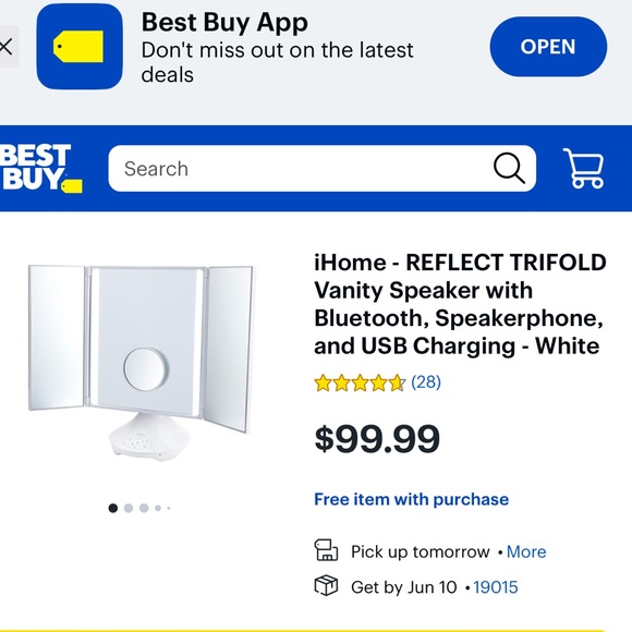 iHome - REFLECT TRIFOLD Vanity Speaker with Bluetooth, Speakerphone,USB Charging - Picture 1 of 9